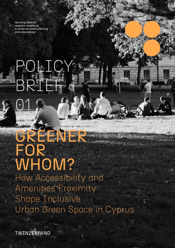 Policy Brief 1 Cover Page: People sitting on grass in urban park.